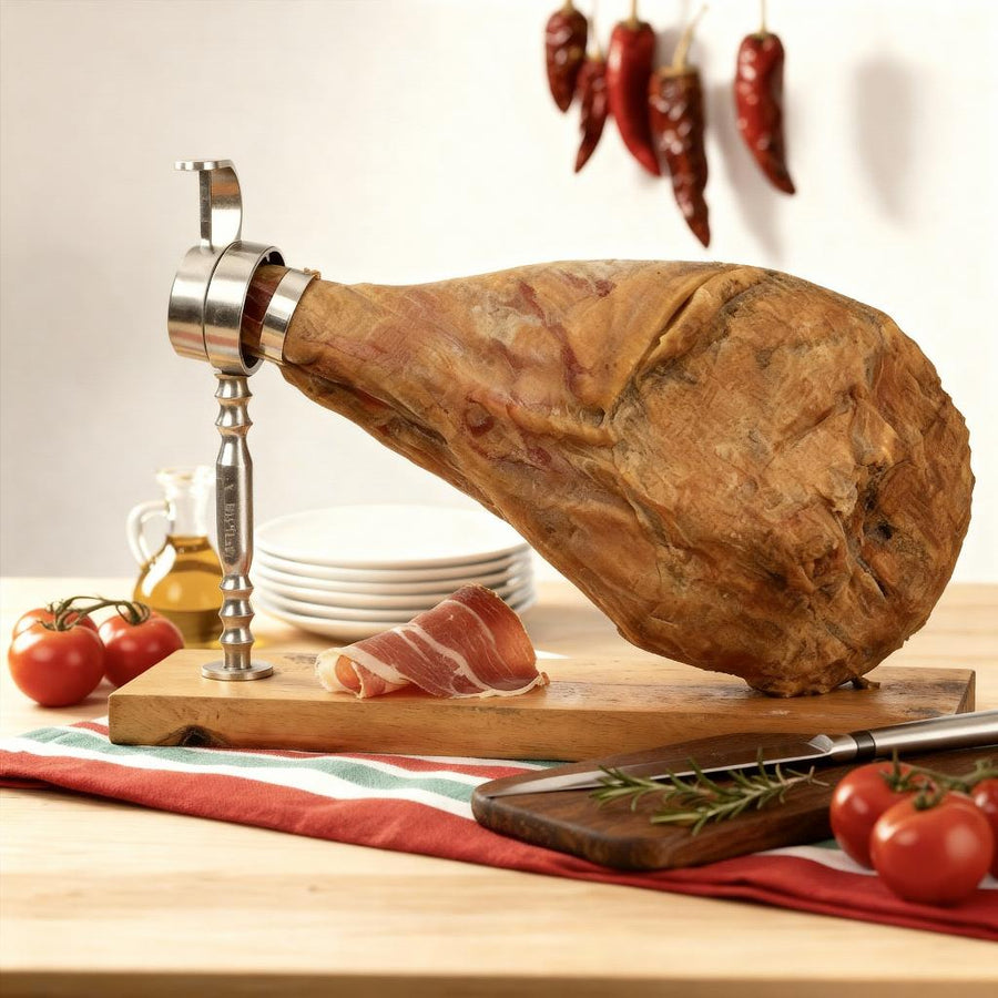 Jambon entier sec avec os 7 kg minimum – jambon basque artisanal affiné par Pierre Ibaialde à Bayonne, spécialité du Pays Basque