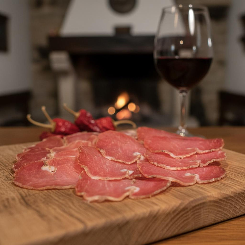 Lomo basque artisanal tranché – spécialité du Pays Basque signée Pierre Ibaialde à Bayonne