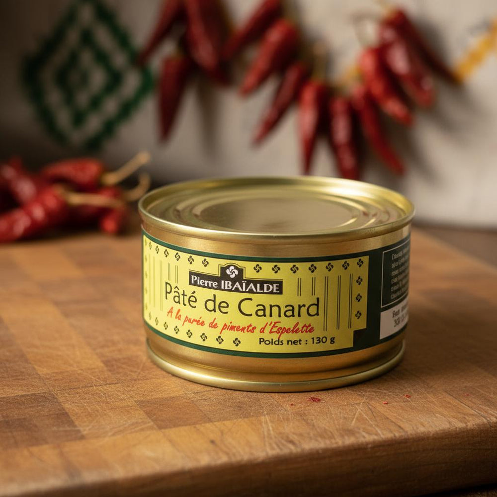 Pâté de canard basque artisanal à la purée de piment d’Espelette – recette traditionnelle du Pays Basque signée Pierre Ibaialde à Bayonne