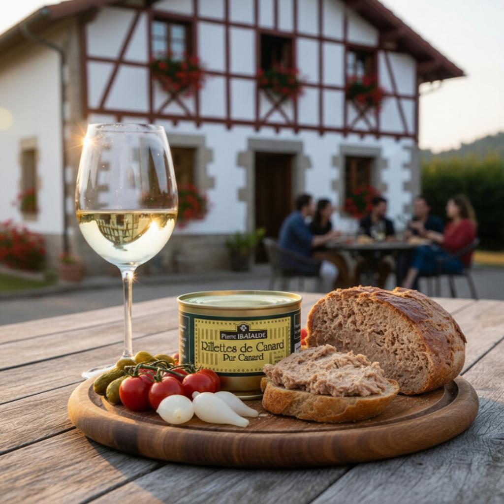 Rillettes de canard pur canard – spécialité basque artisanale préparée par Pierre Ibaialde à Bayonne