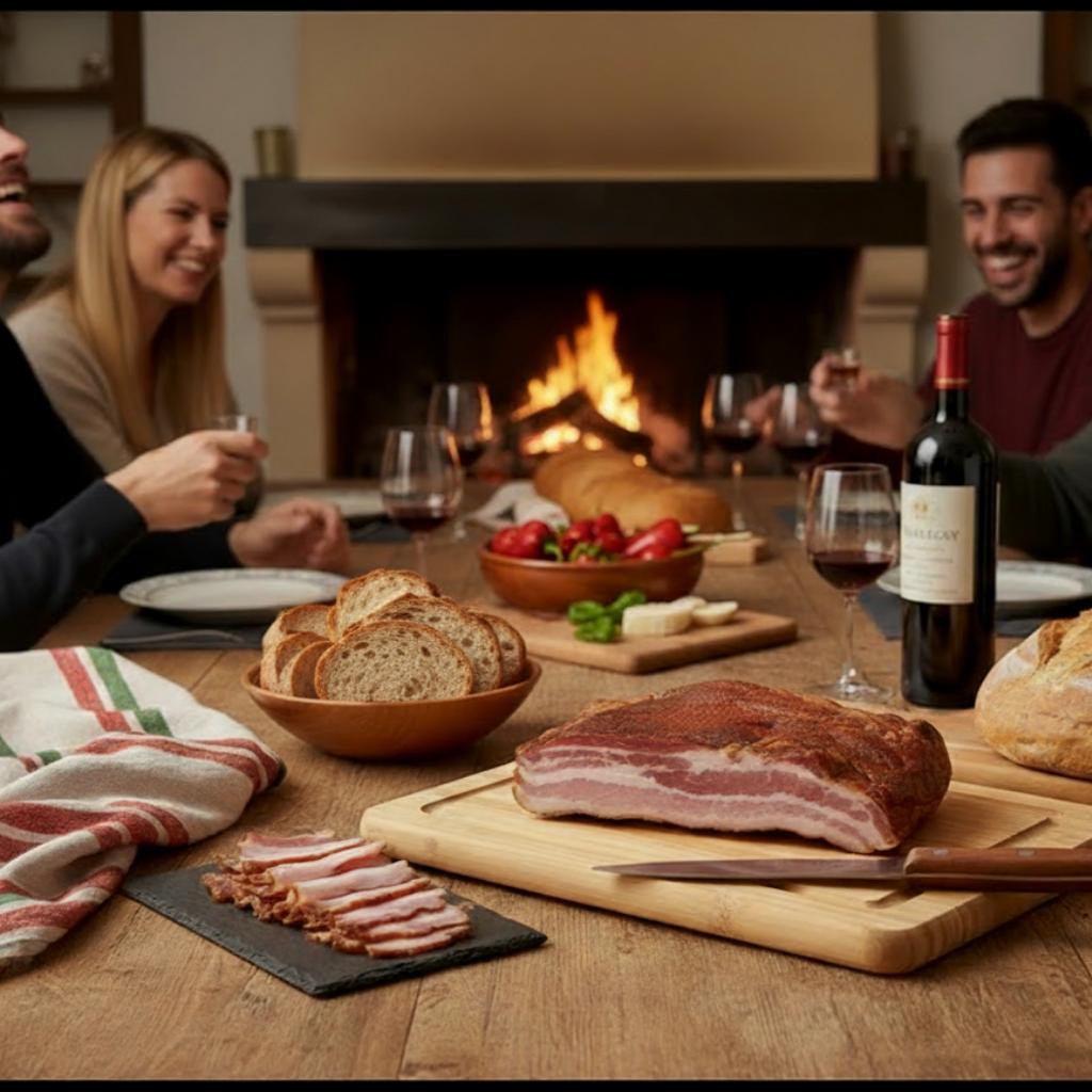 Ventrèche basque artisanale tranchée – spécialité traditionnelle du Pays Basque signée Pierre Ibaialde à Bayonne